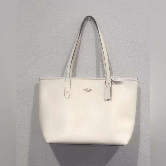 Coach Handbags - Coach white zip-top tote